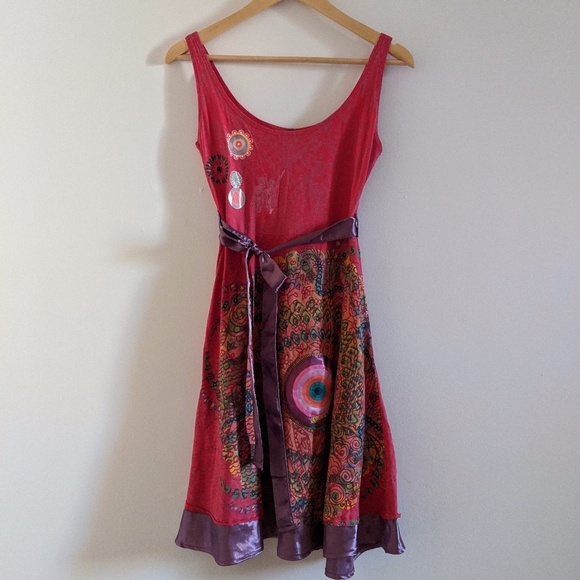 pink Desigual A-line T-shirt dress S - Picture 1 of 8
